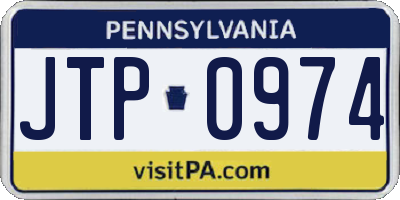 PA license plate JTP0974