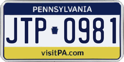PA license plate JTP0981