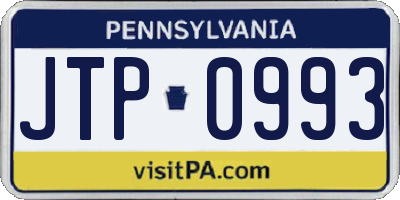 PA license plate JTP0993