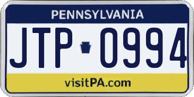 PA license plate JTP0994