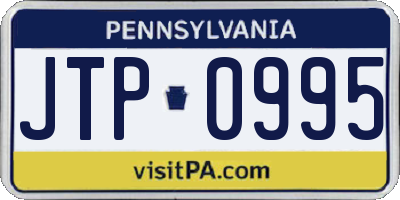 PA license plate JTP0995
