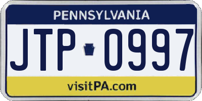 PA license plate JTP0997