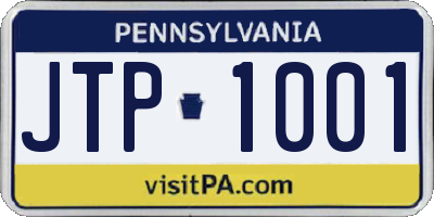 PA license plate JTP1001