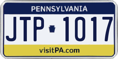 PA license plate JTP1017