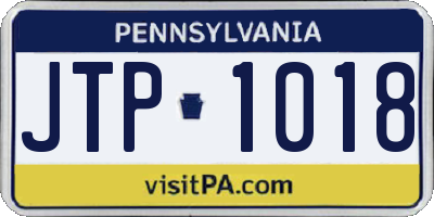 PA license plate JTP1018