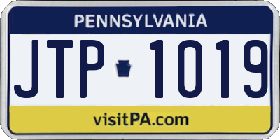 PA license plate JTP1019