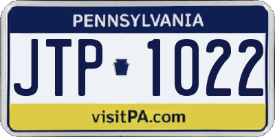 PA license plate JTP1022
