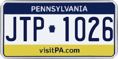 PA license plate JTP1026