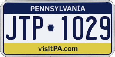 PA license plate JTP1029
