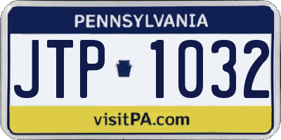 PA license plate JTP1032