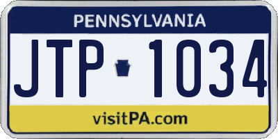 PA license plate JTP1034