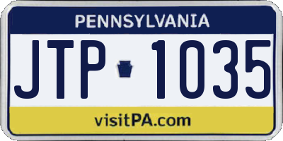 PA license plate JTP1035