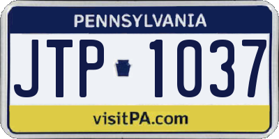 PA license plate JTP1037