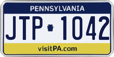 PA license plate JTP1042