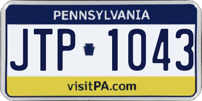 PA license plate JTP1043