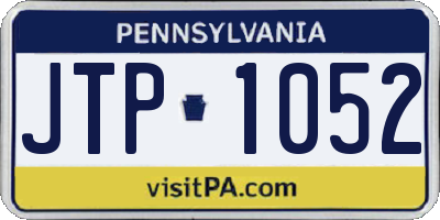 PA license plate JTP1052