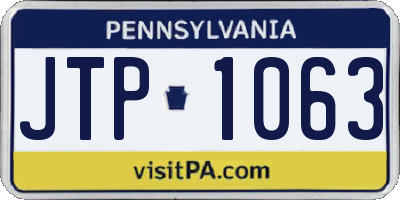 PA license plate JTP1063