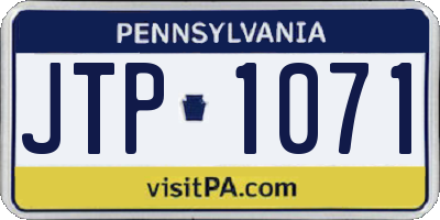 PA license plate JTP1071