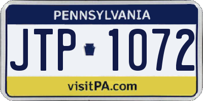 PA license plate JTP1072