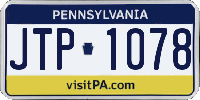 PA license plate JTP1078