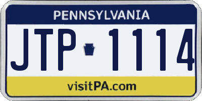 PA license plate JTP1114