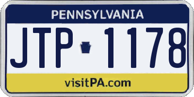 PA license plate JTP1178