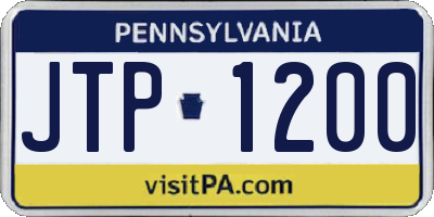 PA license plate JTP1200