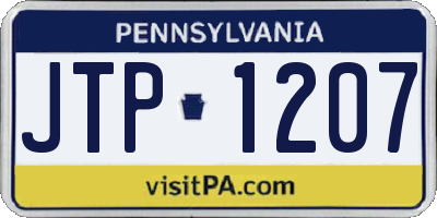 PA license plate JTP1207