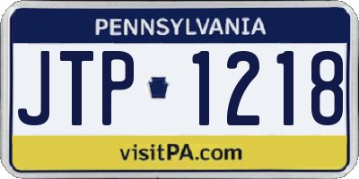 PA license plate JTP1218