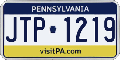 PA license plate JTP1219