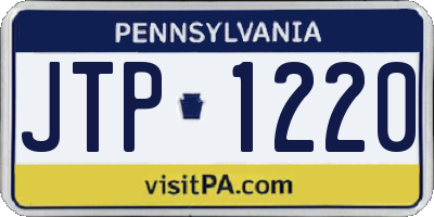 PA license plate JTP1220
