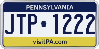 PA license plate JTP1222