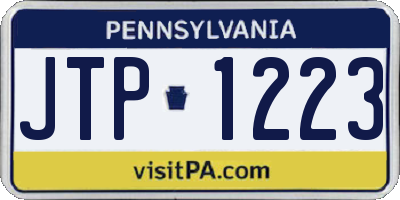 PA license plate JTP1223