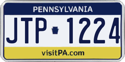 PA license plate JTP1224