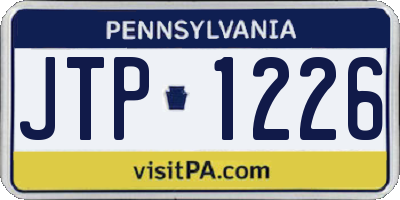PA license plate JTP1226