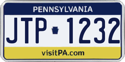 PA license plate JTP1232