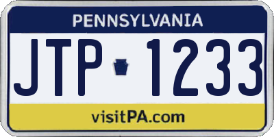 PA license plate JTP1233