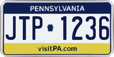 PA license plate JTP1236