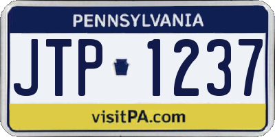 PA license plate JTP1237