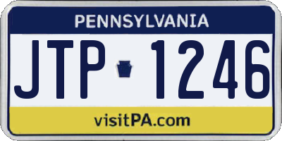 PA license plate JTP1246