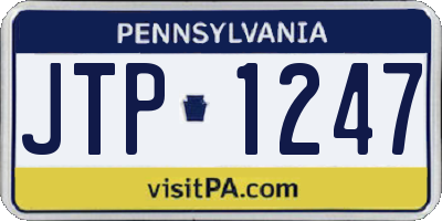 PA license plate JTP1247