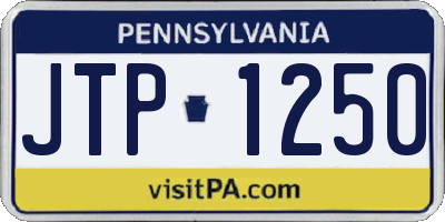 PA license plate JTP1250