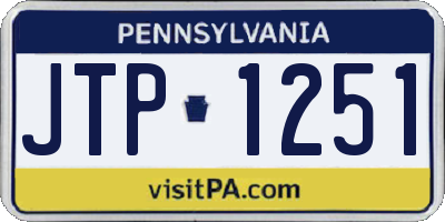 PA license plate JTP1251
