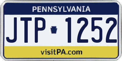 PA license plate JTP1252