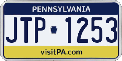 PA license plate JTP1253