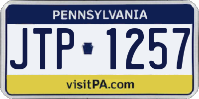 PA license plate JTP1257