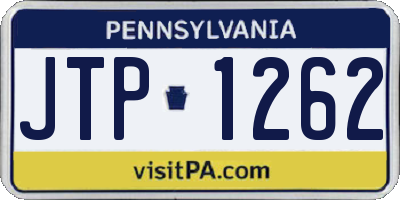 PA license plate JTP1262