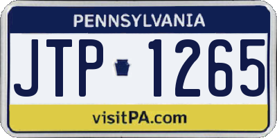 PA license plate JTP1265