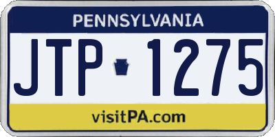 PA license plate JTP1275