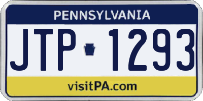 PA license plate JTP1293